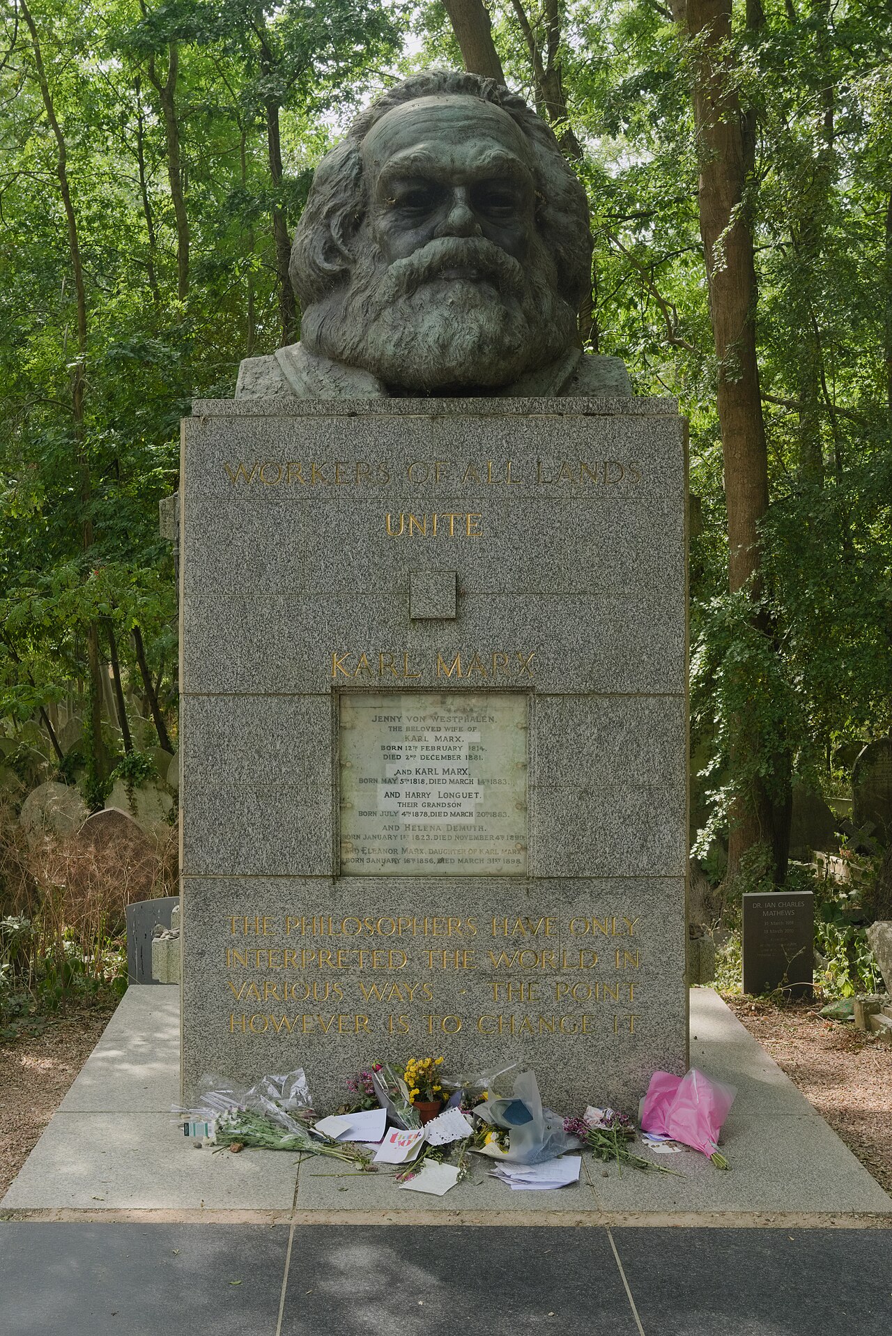 Karl Marx'ın Highgate Mezarlığı'ndaki anıtmezarı; vampirin Sanayi Devrimi metaforu.
