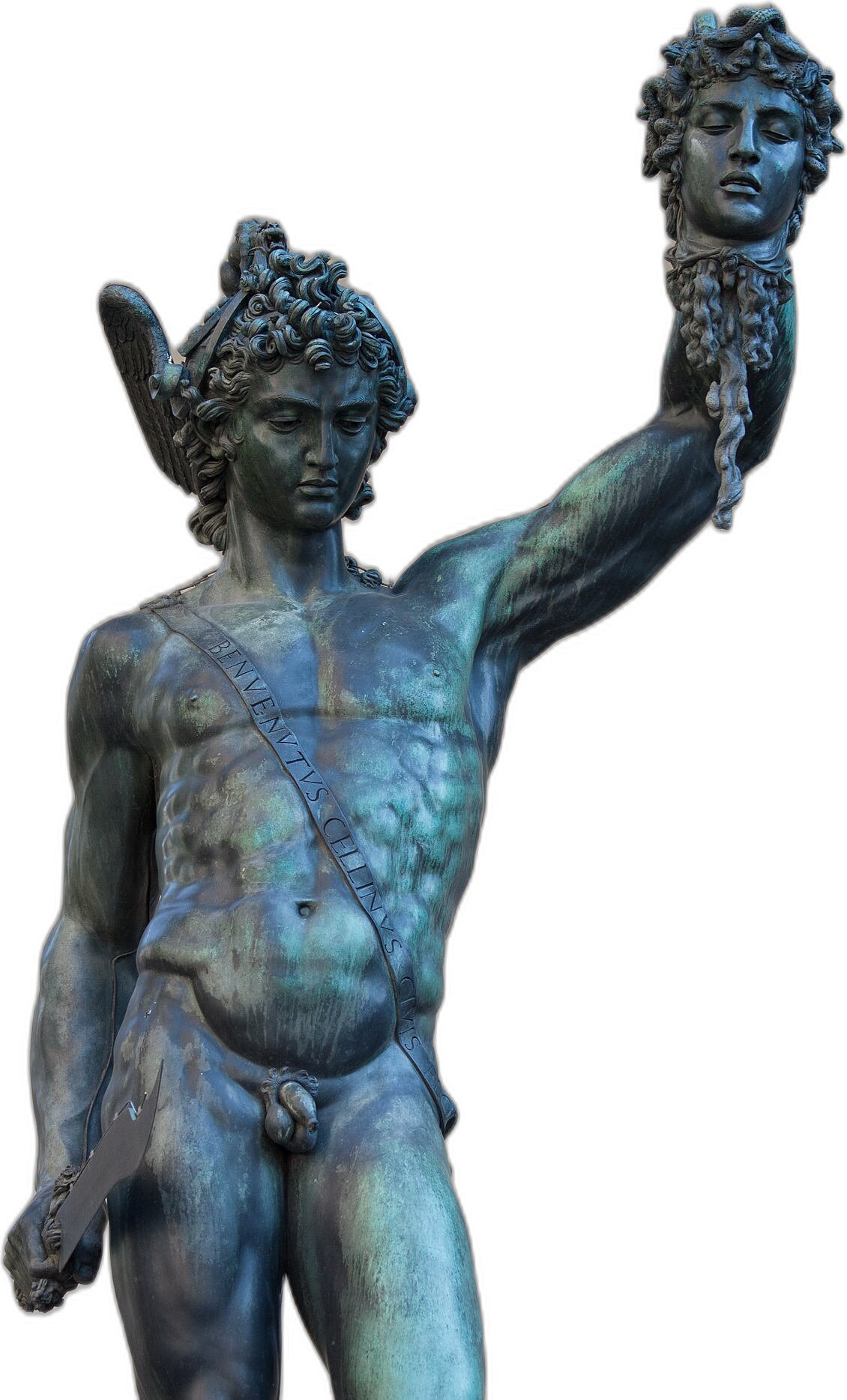 Cellini'nin Perseus'u, Medusa'nın başıyla; 'Canavarı Yenmek' şemasının antik yüzü.