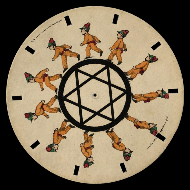 Simon Stampfer'in stroboskop diski (1833): art arda resimler, beyinde hareket