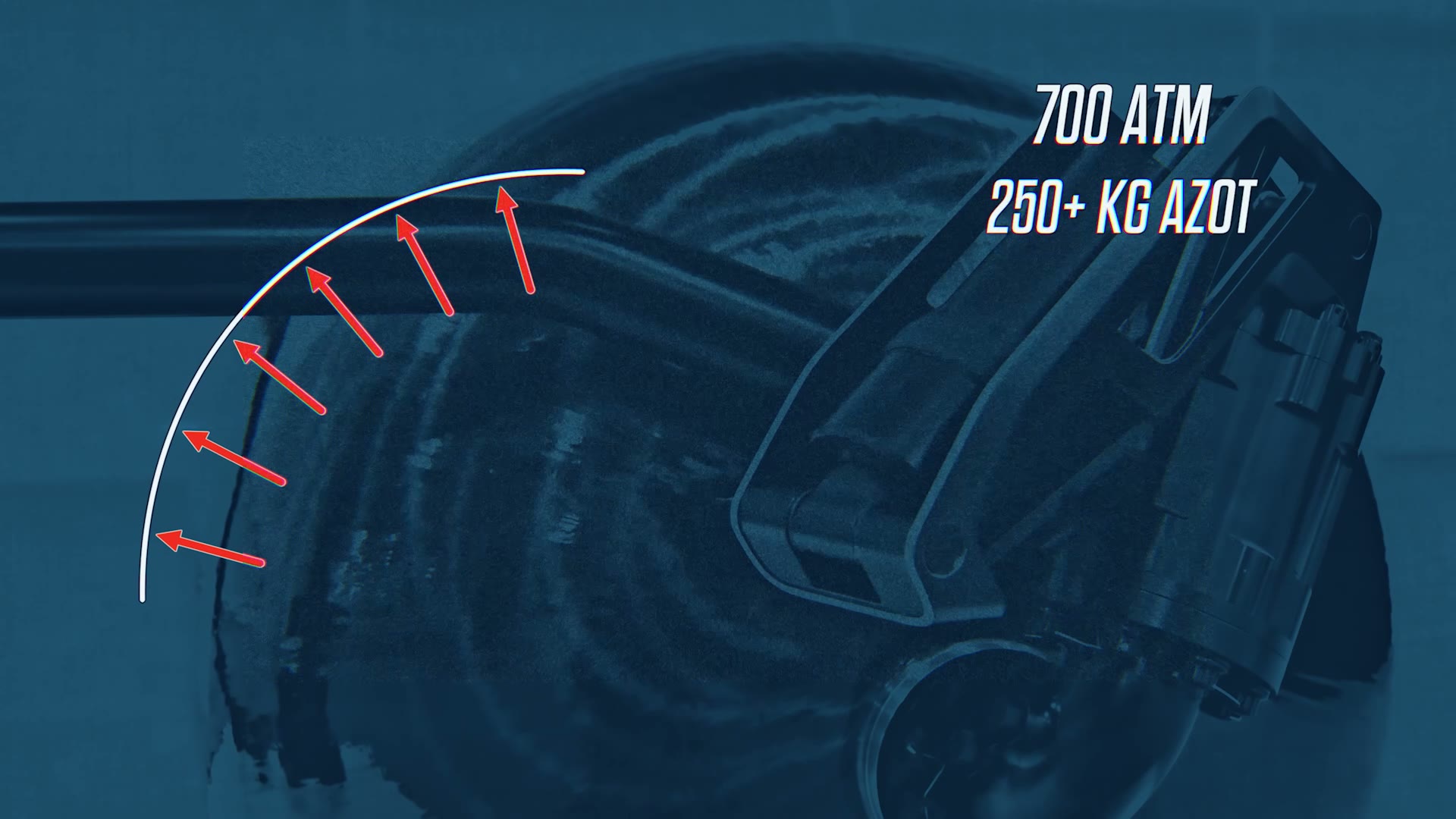 Atmosfer basıncının 700 katına dayanan tanklarda 250 kilodan fazla azot. Vanalar açılınca gaz ses hızından hızlı fışkırıyor.